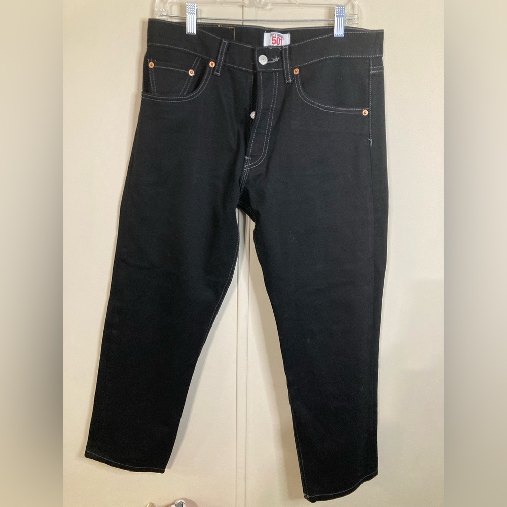 Levi's 501 Straight Leg Button Fly Dark Wash Men's Jeans Size 34x30